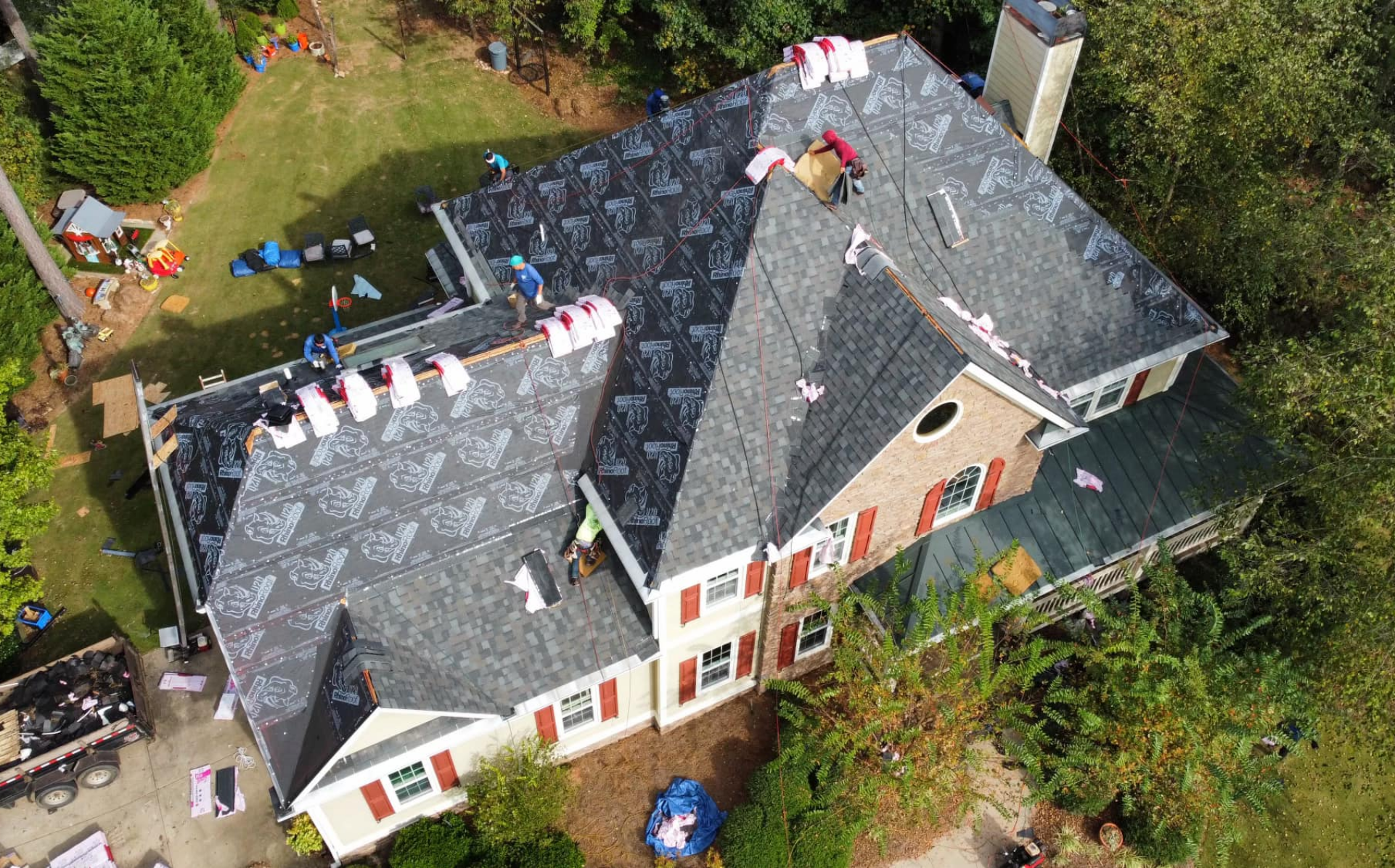 Photo of roof replacement in progress