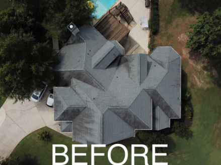 Bird view of a roof before a roof replacement