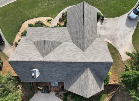 Vidalia roofing image of a house with newly installed gray shingled roof