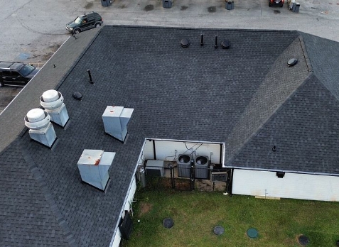 Overhead Image of a gray commercial roof