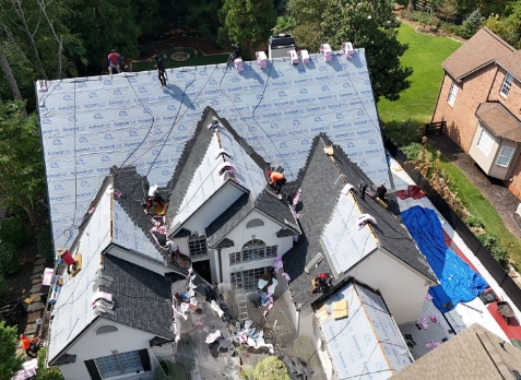 Photo of an Lawrenceville home during a roof replacement