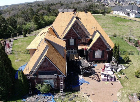 Photo of an Hendersonville home during a roof replacement