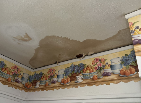 Ceiling inside home with water leak damage in Powder Springs