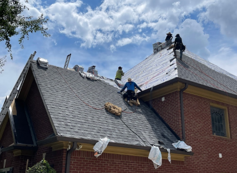 Photo of an Powder Springs home during a roof replacement