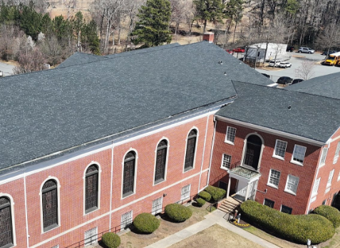 Overhead Image of a gray commercial roof