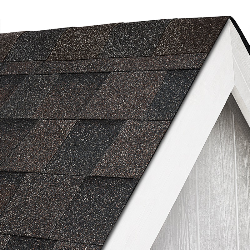 Up close image of gray architectural shingles