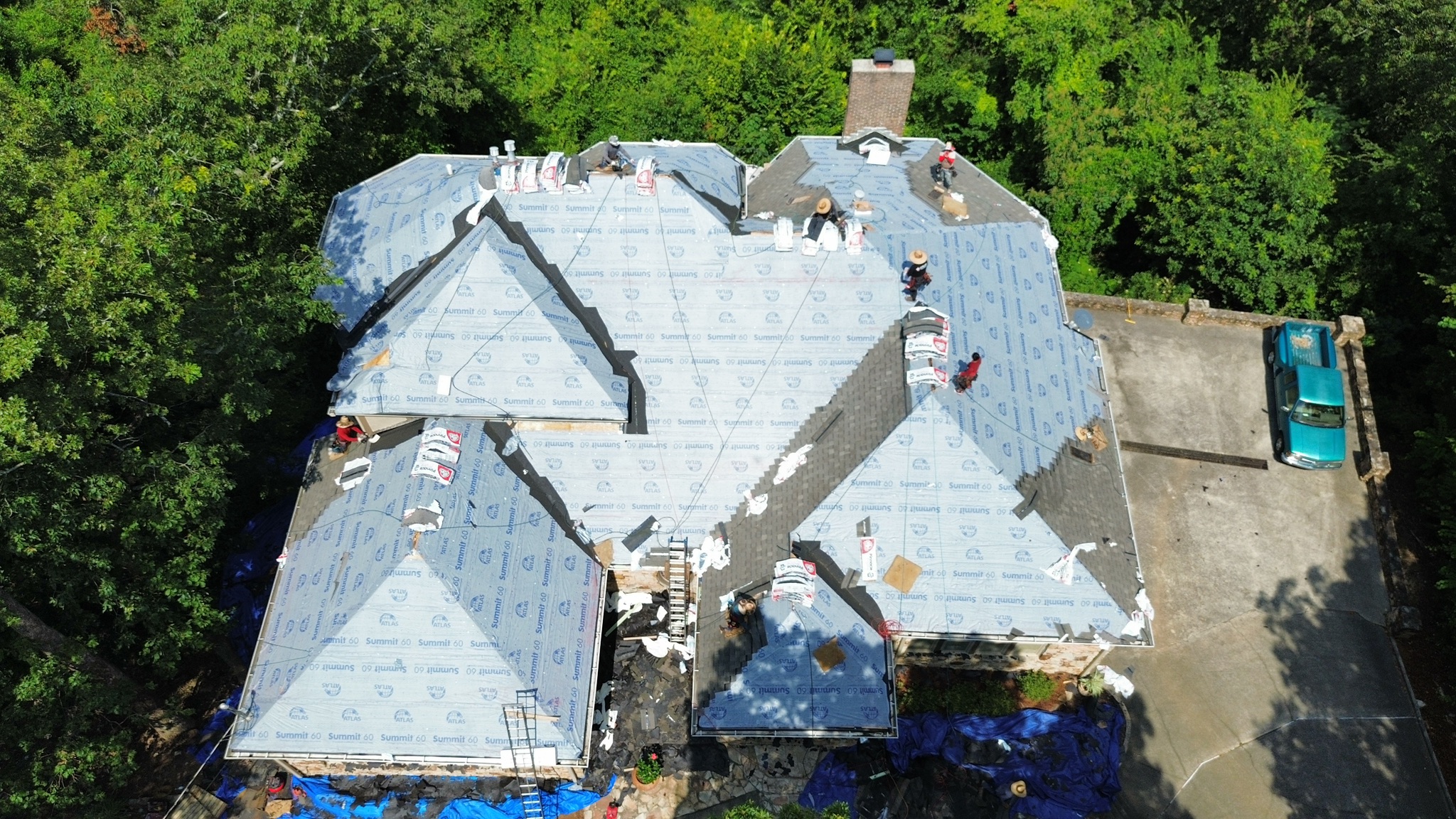 roof replacement in progress on a roof in birmingham