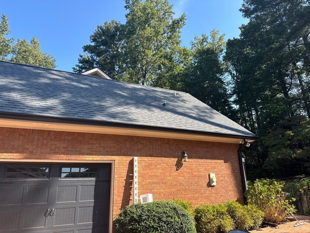 Image of a roof newly replaced after wind damage