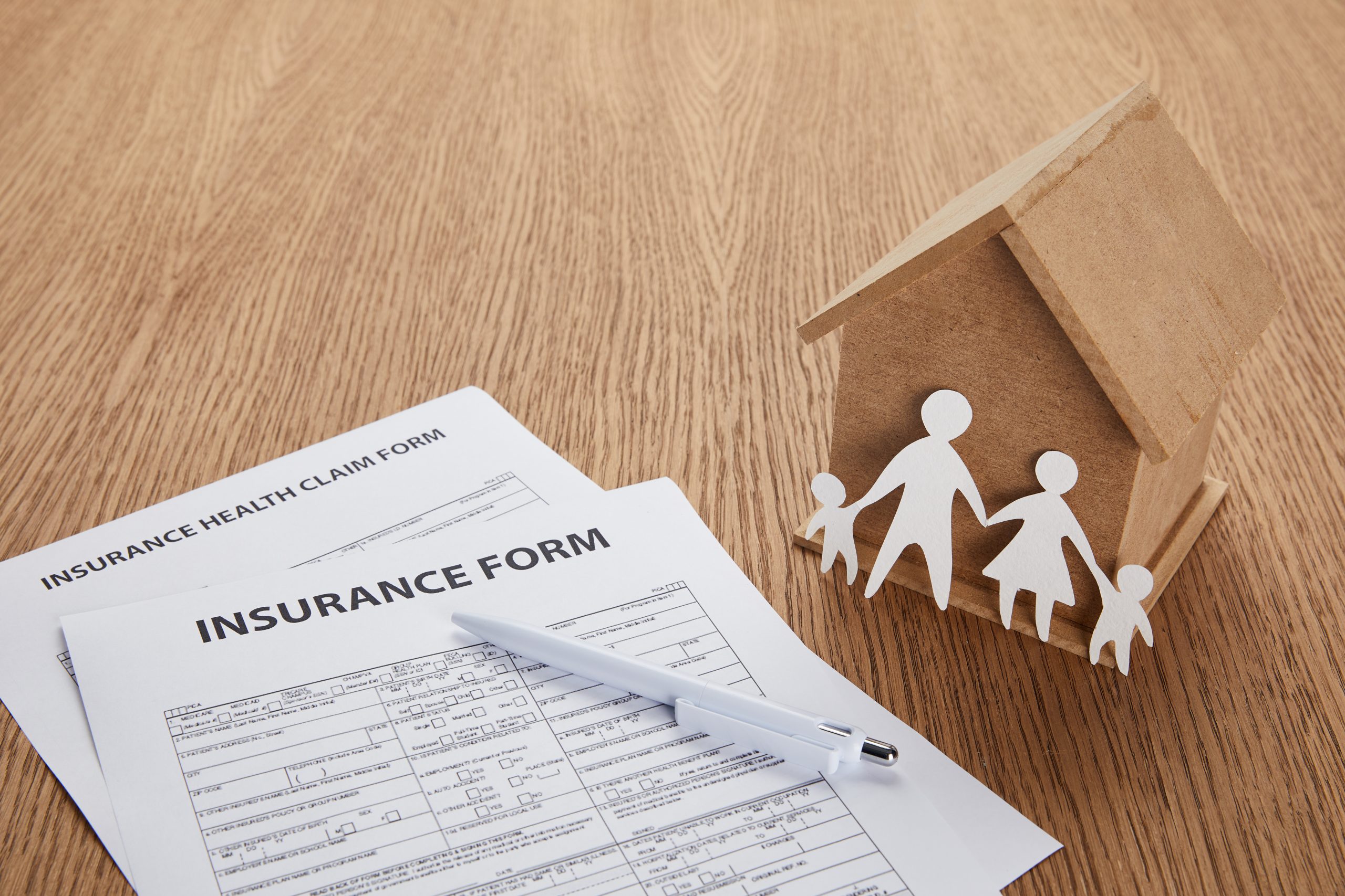 close-up view of roof insurance claims form