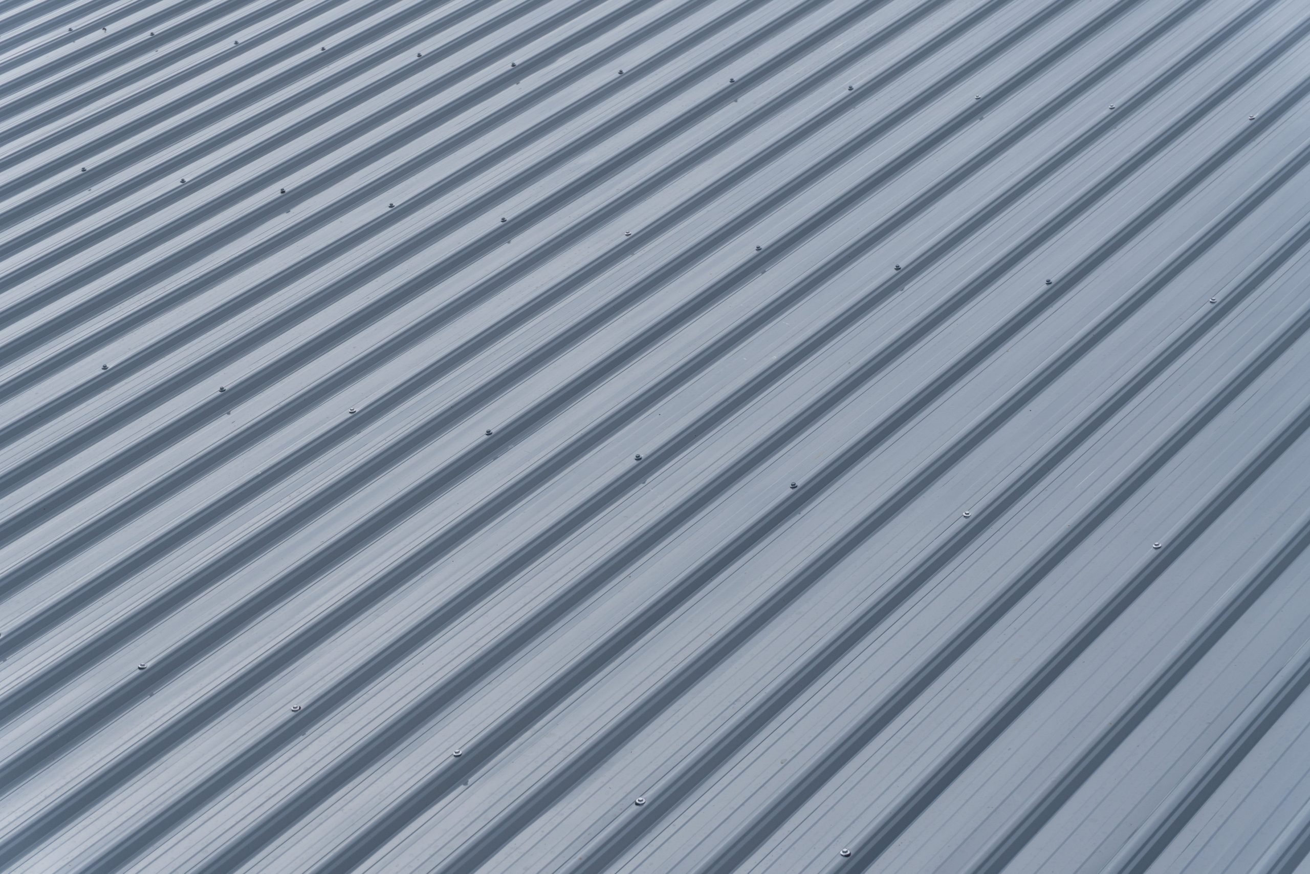 Image closeup view of a gray metal roof